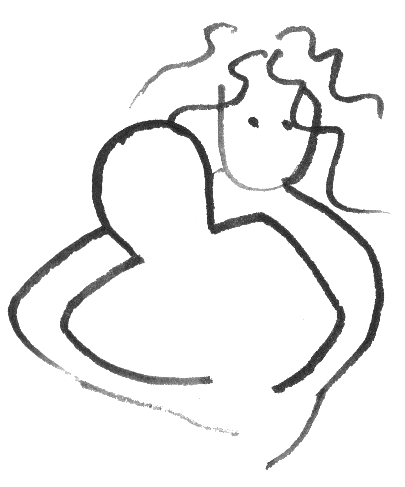 Indigo Violet hugging a person-shaped figure